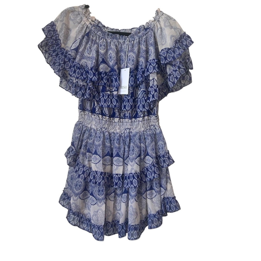 MISA Los Angeles x REVOLVE Isella Dress in Majorelle Mixed Tile Size XS - Picture 2 of 16